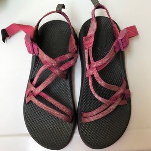 Girls Chaco Shiny Pink Sandals